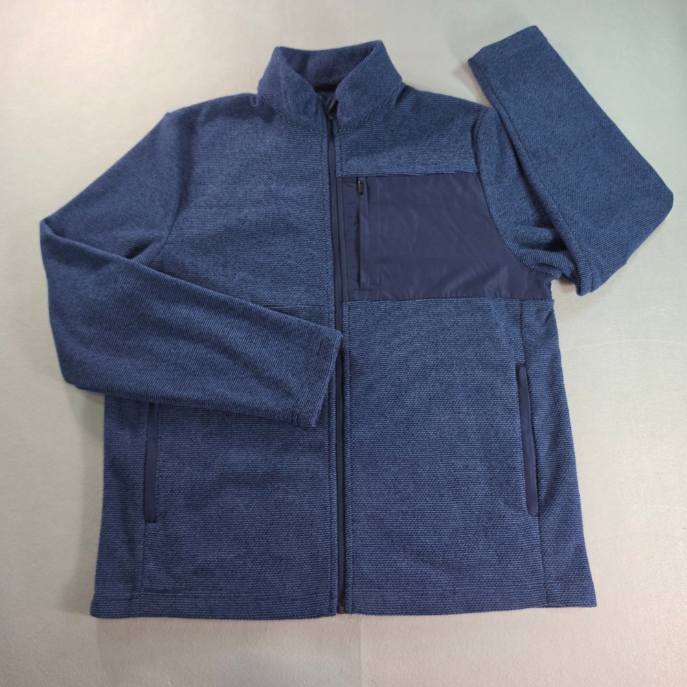 Ben Hogan Performance Men's Small Blue Full Zip Fleece Jacket Mock Neck WT5341